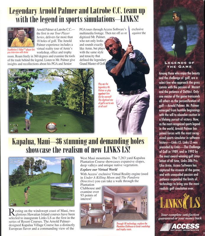 Links LS - Legends in Sports - 1997 Edition — box-2D-back (US)