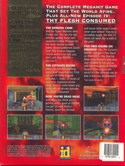Ultimate Doom, The — box-2D-back (US)