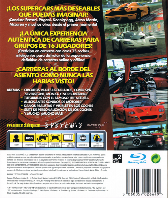 Supercar Challenge — box-2D-back (SP)
