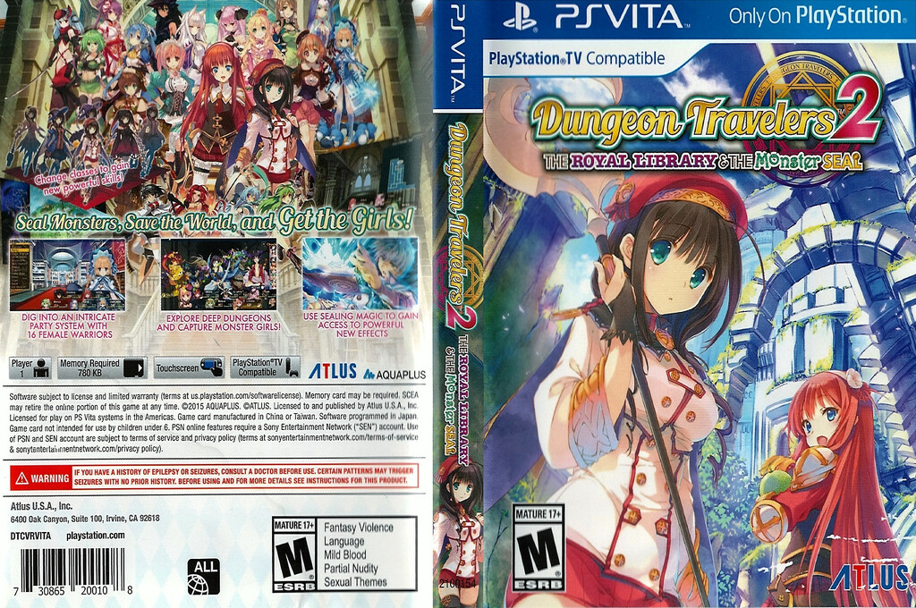 Dungeon Travelers 2 - The Royal Library And The Monster Seal — box-texture (US)