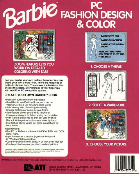 Barbie PC Fashion Designer & Color — box-2D-back (WOR)