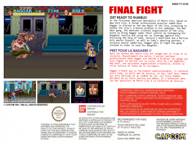 Final Fight 3 — box-2D-back (EU)