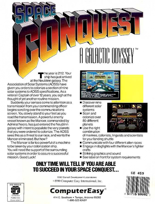 Space Conquest - A Galactic Odyssey — box-2D-back (US)