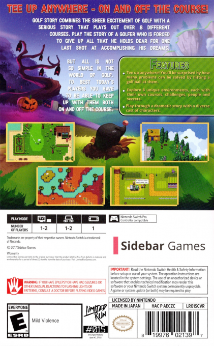 Golf Story — box-2D-back (US)