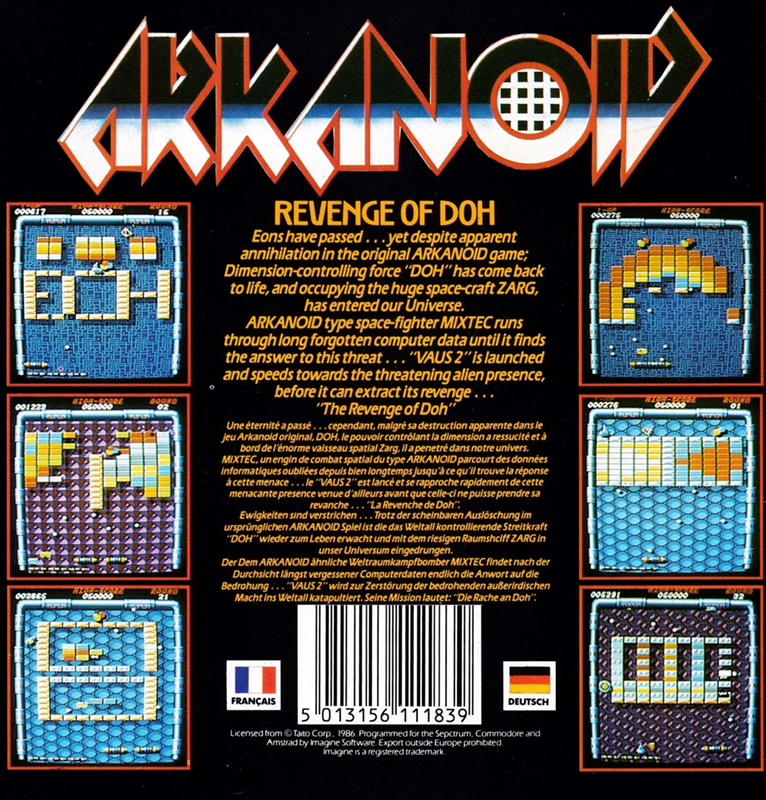 Arkanoid - Revenge Of Doh — box-2D-back (EU)