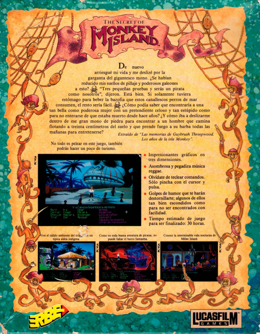 Secret Of Monkey Island, The — box-2D-back (SP)