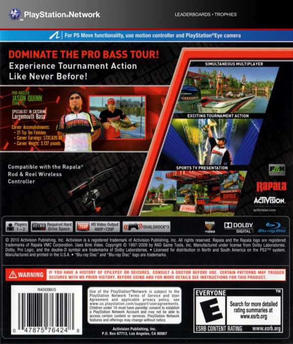 Rapala Pro Bass Fishing — box-2D-back (US)
