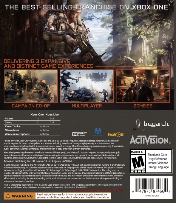 Call of Duty: Black Ops III — box-2D-back (US)