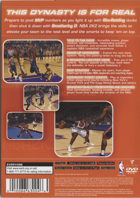 NBA 2K2 — box-2D-back (US)