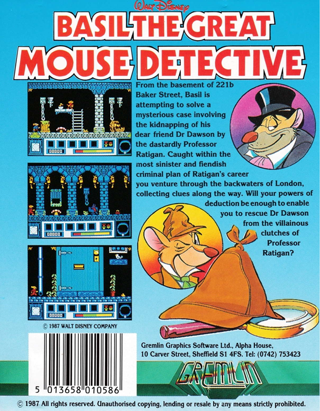 Basil the Great Mouse Detective — box-2D-back (EU)