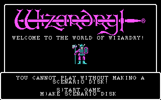 Wizardry I: Proving Grounds of the Mad Overlord — sstitle (WOR)