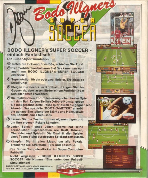 Gazza's Super Soccer — box-2D-back (DE)