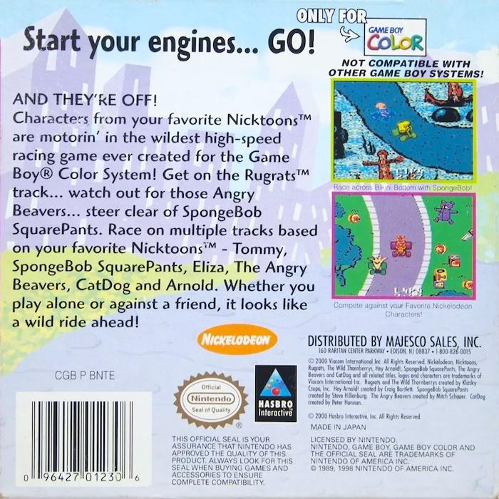 Nicktoons Racing — box-2D-back (US)