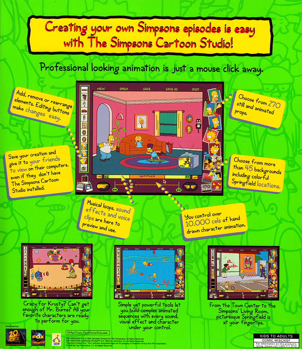 The Simpsons Cartoon Studio — box-2D-back (US)