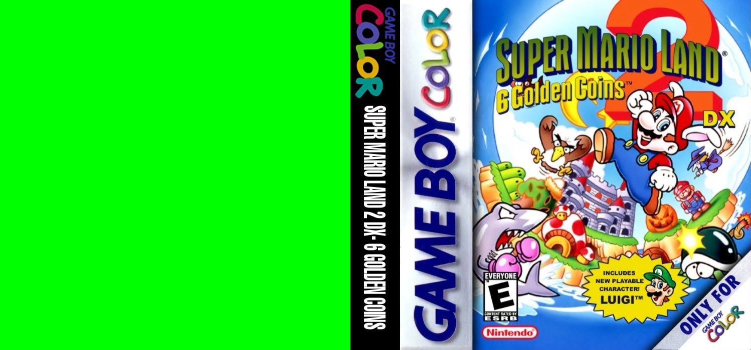 Super Mario Land 2 : 6 Golden Coins DX — box-texture (US)