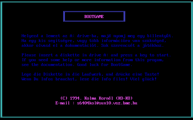 BootGame box art