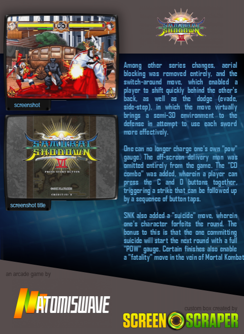 Samurai Shodown 6 - Tale of the World's Greatest Swordsman — box-2D-back (SS)