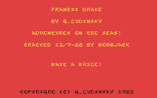Francis Drake Adventure Game — sstitle (WOR)
