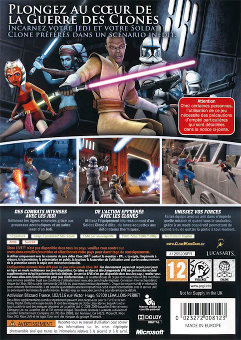 Star Wars The Clone Wars - Les Héros De La République — box-2D-back (FR)