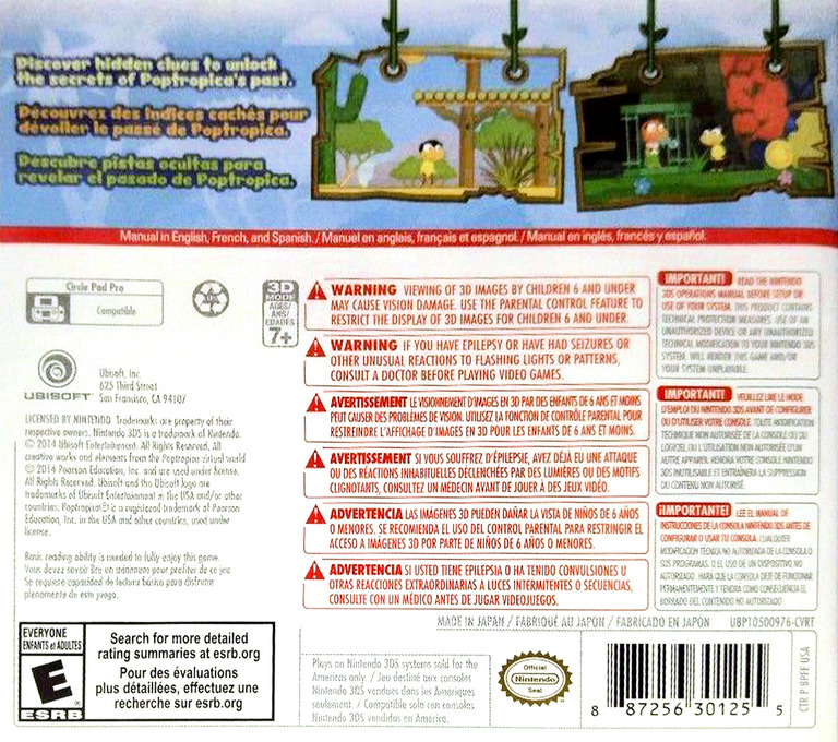 Poptropica - Forgotten Islands — box-2D-back (US)