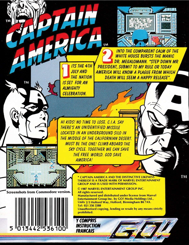 Captain America in - The Doom Tube of Dr. Megalomann — box-2D-back (EU)