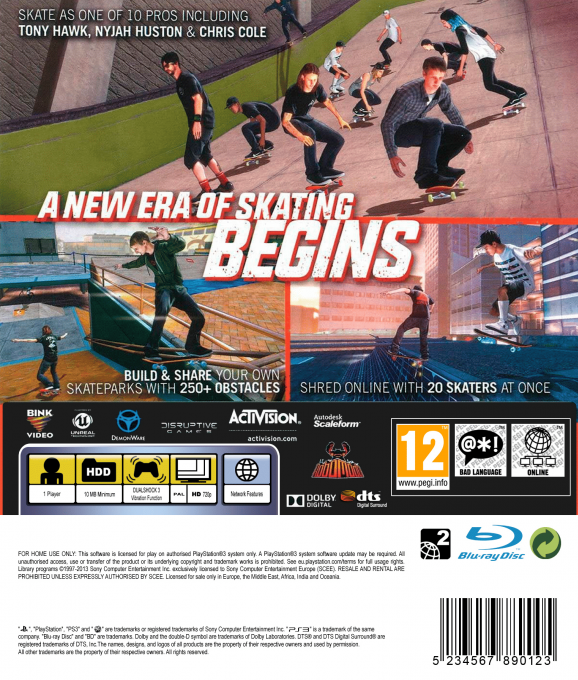 Tony Hawk's Pro Skater 5 — box-2D-back (EU)