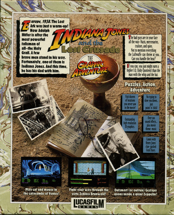 Indiana Jones And The Last Crusade - The Graphic Adventure — box-2D-back (US)