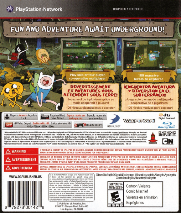 Adventure Time - Explore the Dungeon Because I Don't Know! — box-2D-back (US)