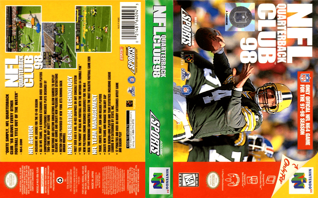 NFL Quarterback Club 98 — box-texture (US)