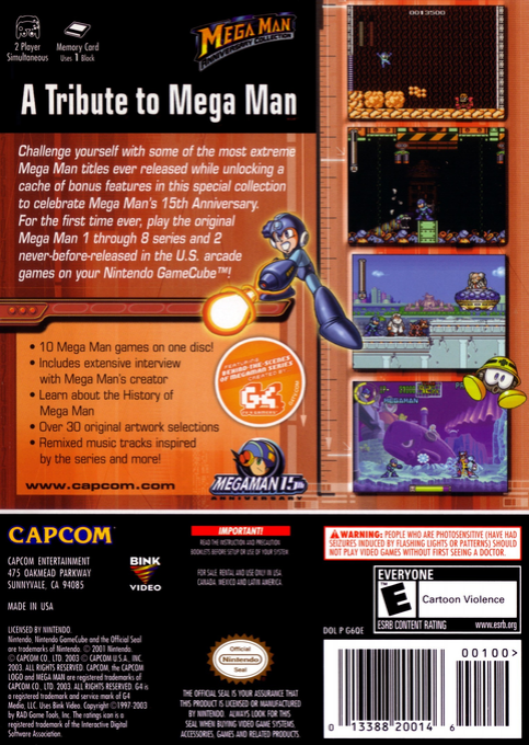 Mega Man Anniversary Collection — box-2D-back (US)