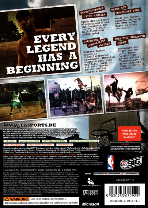 NBA Street Homecourt — box-2D-back (DE)
