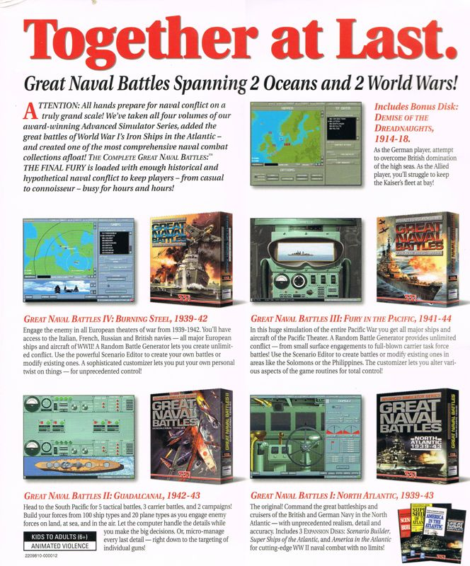 Complete Great Naval Battles, The - The Final Fury — box-2D-back (US)