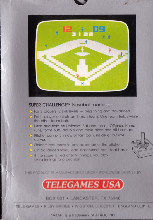 Super Challenge Baseball — box-2D-back (EU)