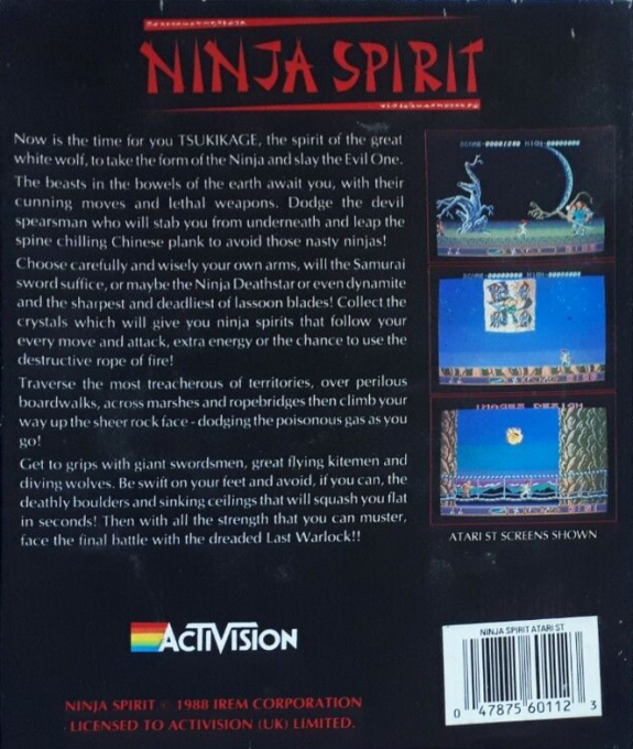 Ninja Spirit — box-2D-back (EU)