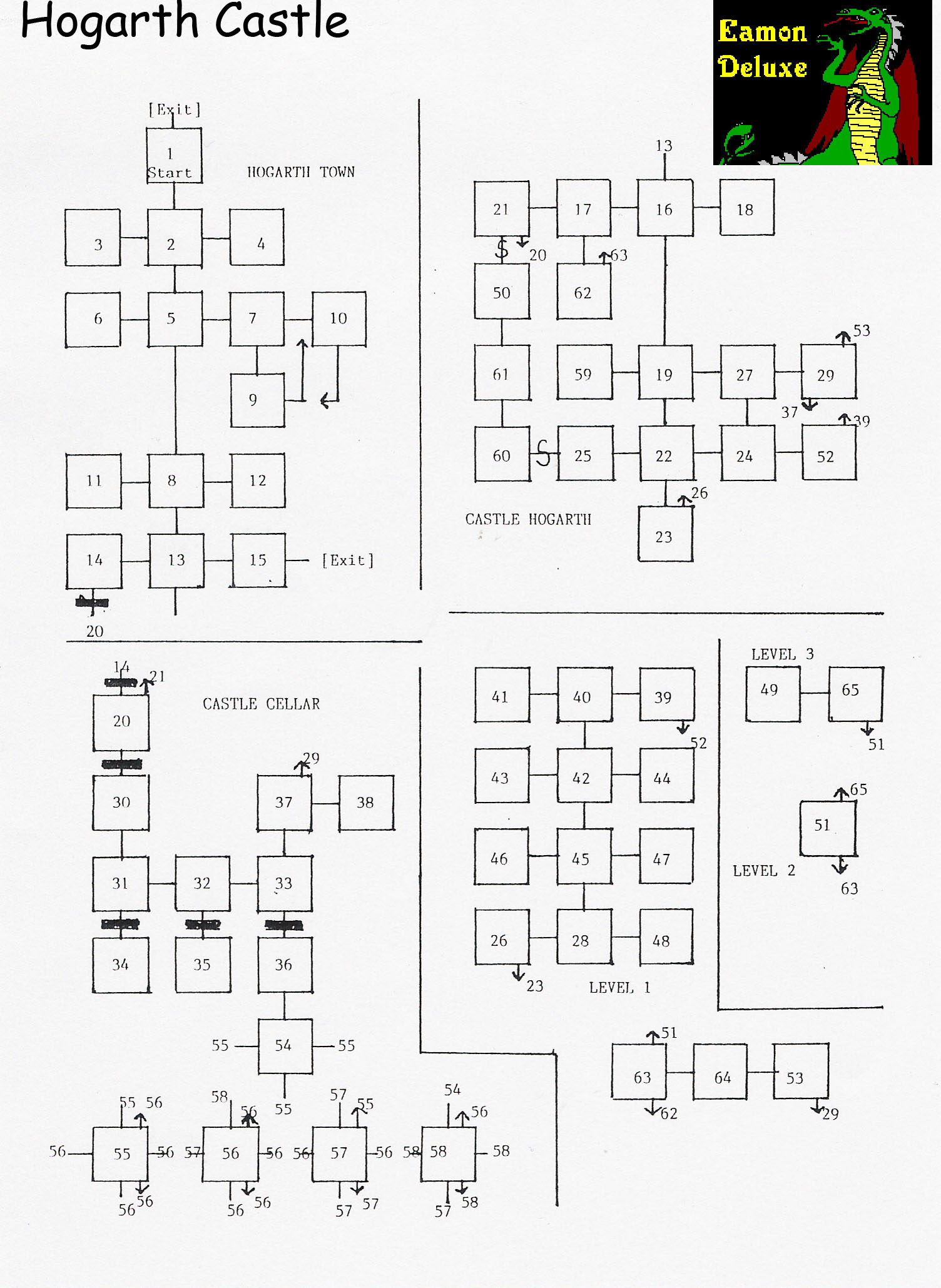 Eamon 018 - Hogarth Castle — maps