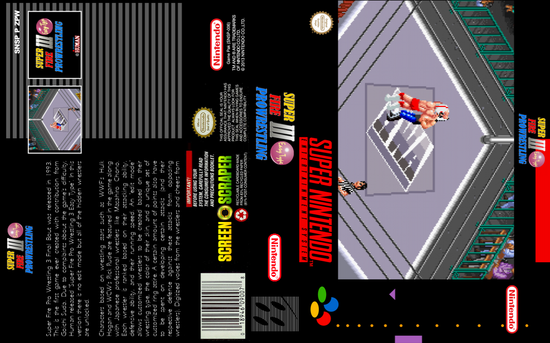 Super Fire Pro Wrestling 3 - Easy Type — box-texture (SS)