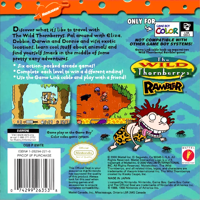 Wild Thornberrys, The - Rambler — box-2D-back (US)
