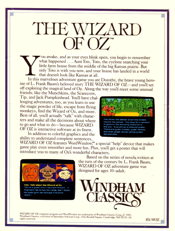 Wizard Of Oz, The — box-2D-back (US)
