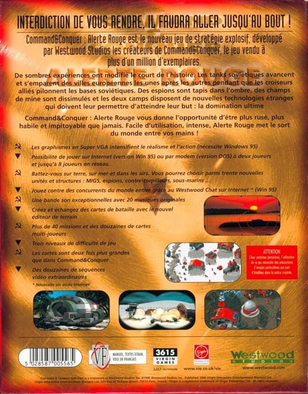 Command And Conquer - Red Alert — box-2D-back (FR)