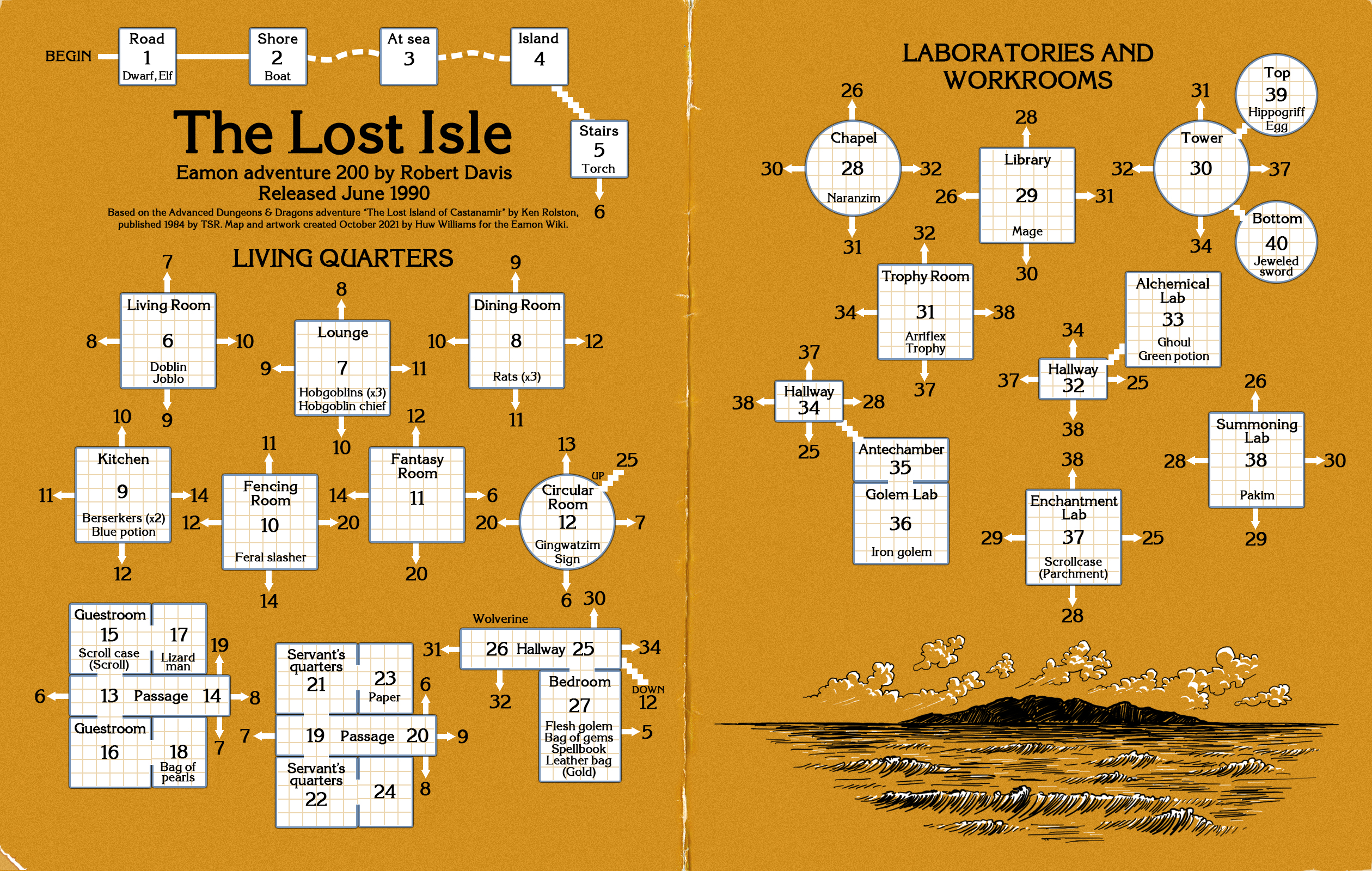 Eamon 200 - The Lost Isle — maps