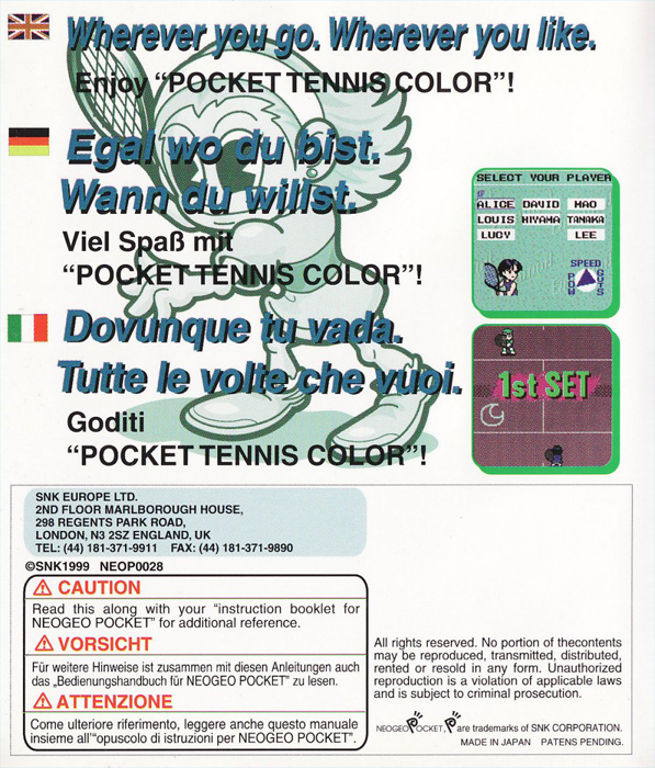 Pocket Tennis Color - Pocket Sports Series — box-2D-back (EU)