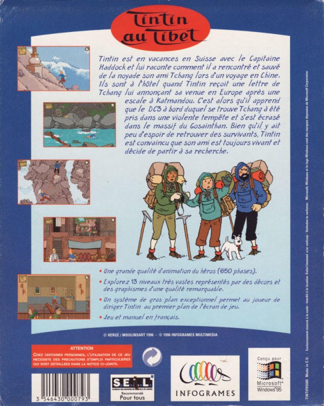 Tintin in Tibet — box-2D-back (FR)