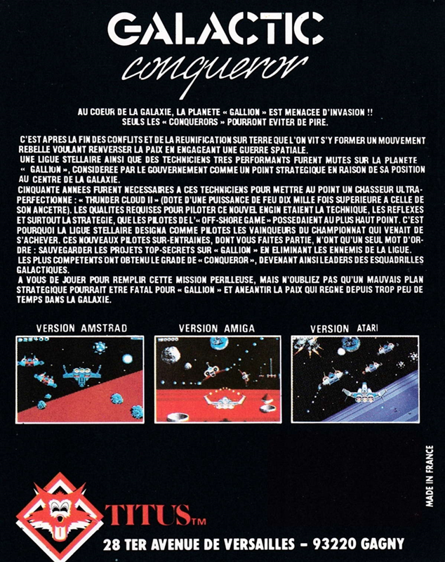 Galactic Conqueror — box-2D-back (FR)