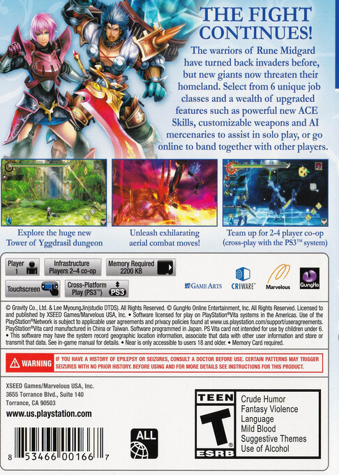 Ragnarok Odyssey ACE — box-2D-back (US)