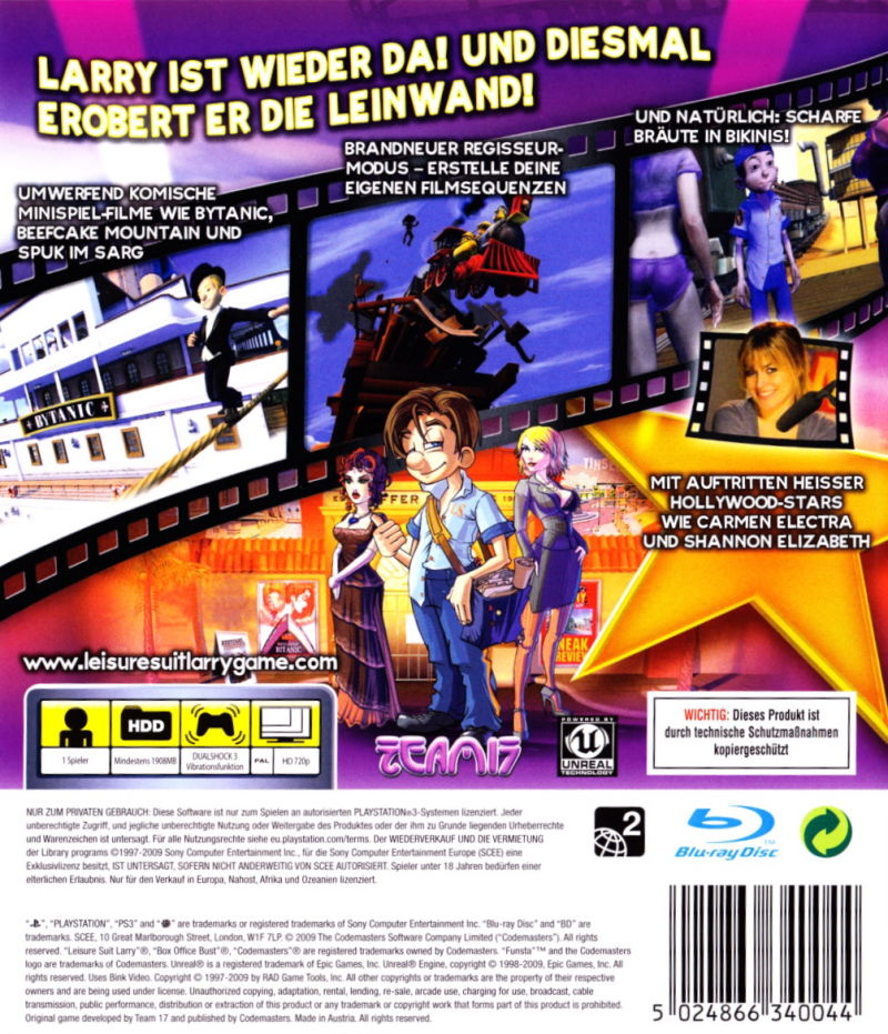 Leisure Suit Larry - Box Office Bust — box-2D-back (DE)