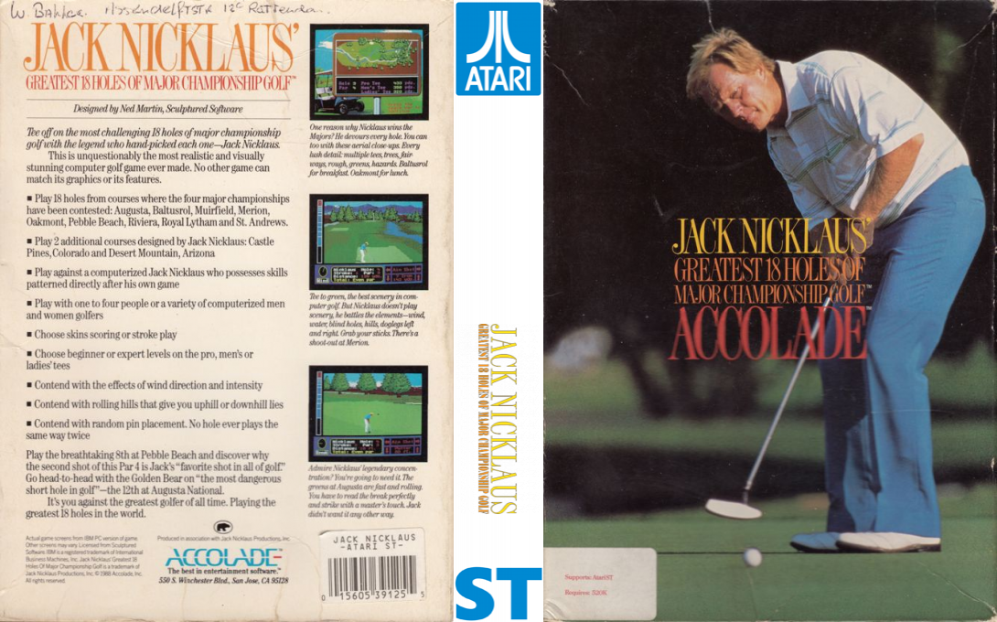Jack Nicklaus' Greatest 18 Holes Of Major Championship Golf — box-texture (US)