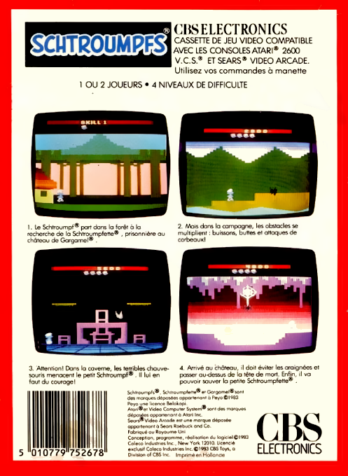 Smurf - Rescue In Gargamel's Castle — box-2D-back (FR)