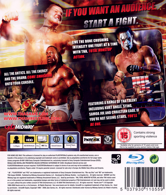 TNA Impact! Total Nonstop Action Wrestling — box-2D-back (EU)