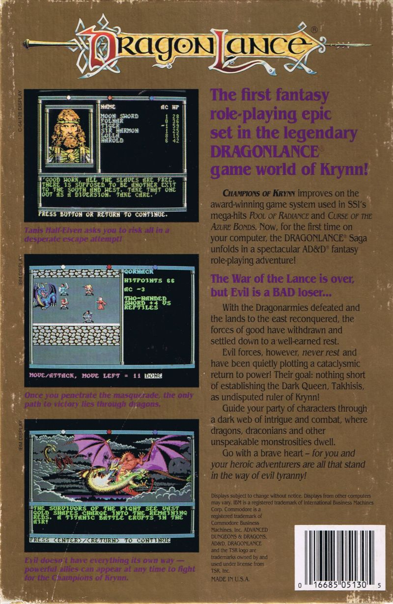 Champions Of Krynn — box-2D-back (US)
