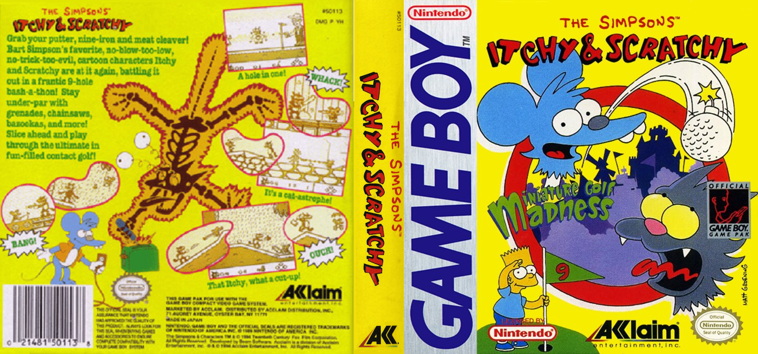 The Simpsons Itchy & Scratchy : Miniature Golf Mad — box-texture (US)